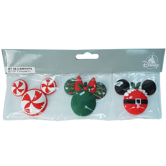 3 x Disneyland Paris Mickey Mouse Christmas Fridge Magnets