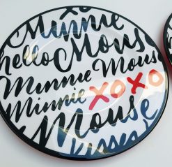 2 x Disney Store Minnie Mouse XOXO Melamine Dinner Plates