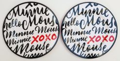 2 x Disney Store Minnie Mouse XOXO Melamine Dinner Plates