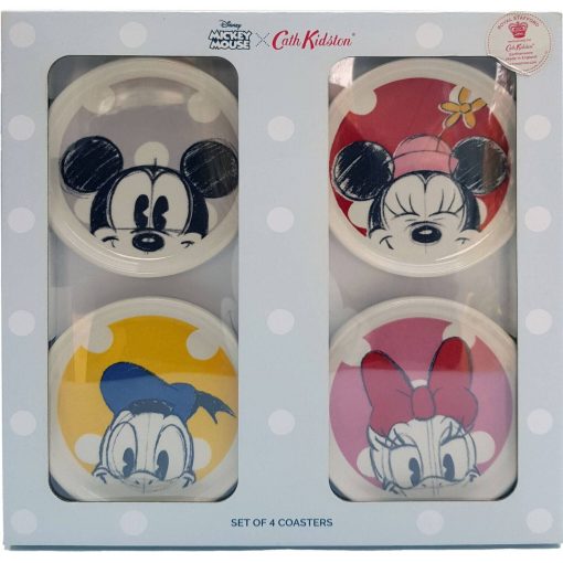 Cath Kidston Disney Mickey Mouse Set Of 4 Coasters Royal Stafford Earthenware