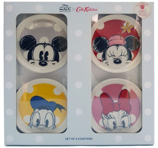 Cath Kidston Disney Mickey Mouse Set Of 4 Coasters Royal Stafford Earthenware