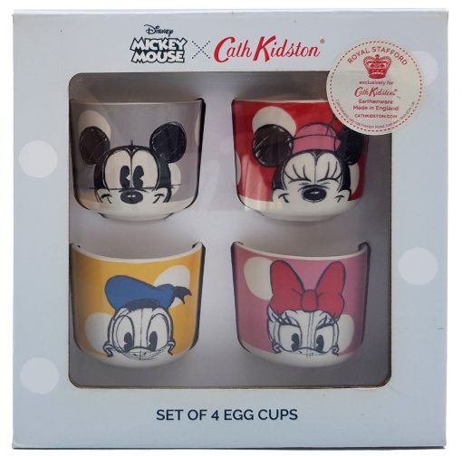 Cath Kidston Disney Mickey Mouse Set Of 4 Egg Cups Royal Stafford Earthenware