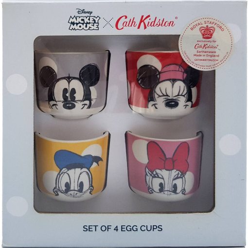 Cath Kidston Disney Mickey Mouse Set Of 4 Egg Cups Royal Stafford Earthenware