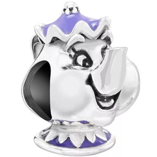 Chamilia Disney Beauty Beast Mrs Potts Silver & Enamel Charm Bead