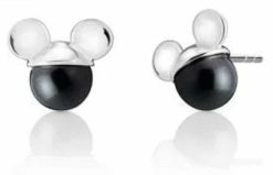 Chamilia Disney Mickey Mouse Genuine Silver & Swarovski Pearl Stud Earrings