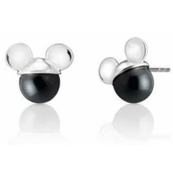 Chamilia Disney Mickey Mouse Genuine Silver & Swarovski Pearl Stud Earrings