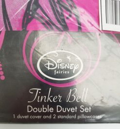 Disney Fairies Tinker Bell Pink Double Duvet Cover Bedding Set