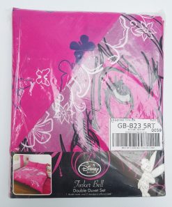 Disney Fairies Tinker Bell Pink Double Duvet Cover Bedding Set