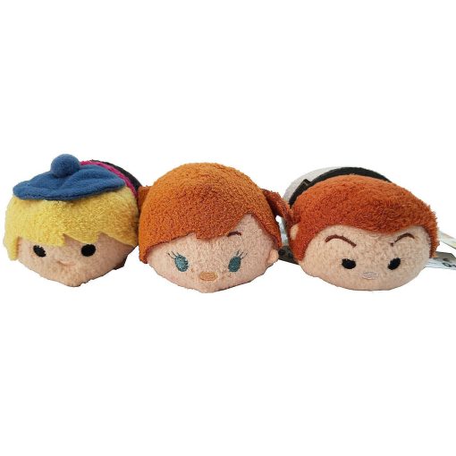 Disney Frozen Mini Tsum Tsum Anna Hans & Kristoff Plush Soft Toy Bundle