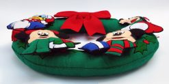 Disney Mickey & Minnie Mouse, Donald Duck Goofy Felt Fabric Christmas Wreath Decoration