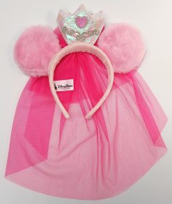 Disney Parks Bride Minnie Mouse Ears With Pink Veil