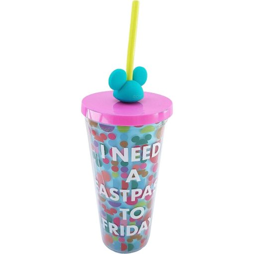 Disney Parks Fastpass To Friday Tumbler Cup With Straw - DAMAGE