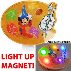 Disney Parks Ink & Paint Palette Mickey Mouse Fantasia Light Up Fridge Magnet