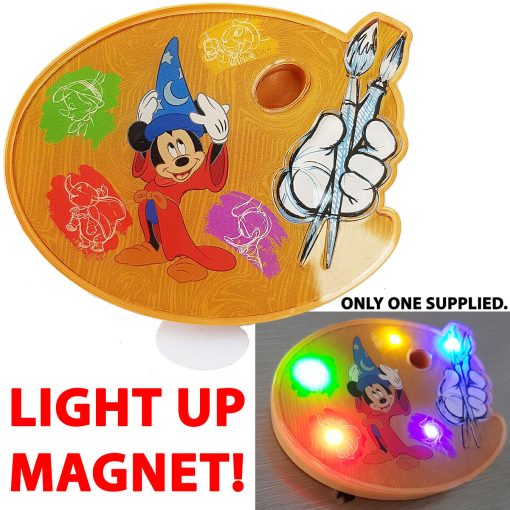 Disney Parks Ink & Paint Palette Mickey Mouse Fantasia Light Up Fridge Magnet