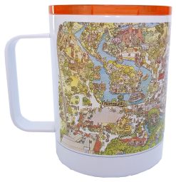 Disney Parks Magic Kingdom 50th Anniversary Vault Map Metal Mug & Lid