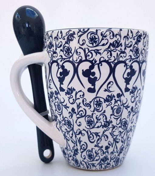 Disney Parks Mickey & Minnie Mouse Icon Indigo Demitasse Espresso Cup & Spoon