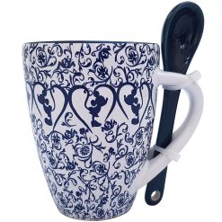 Disney Parks Mickey & Minnie Mouse Icon Indigo Demitasse Espresso Cup & Spoon