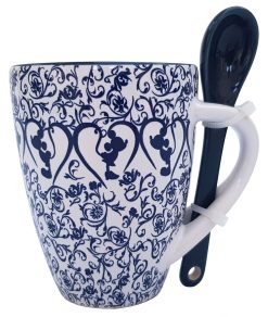 Disney Parks Mickey & Minnie Mouse Icon Indigo Demitasse Espresso Cup & Spoon