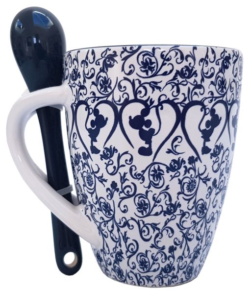 Disney Parks Mickey & Minnie Mouse Icon Indigo Demitasse Espresso Cup & Spoon