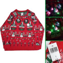 Disney Parks Mickey & Minnie Mouse Light Up Christmas Jumper XL X-Large