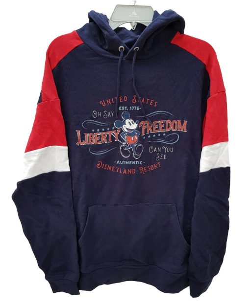 Disney Parks Mickey Mouse Americana Pullover Hoodie Jumper Mens Large L