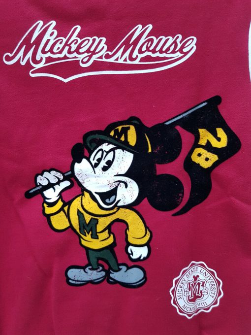 Disney Parks Mickey Mouse Red & White Baseball Sport Jacket - Small