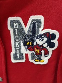 Disney Parks Mickey Mouse Red & White Baseball Sport Jacket - Small