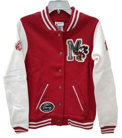 Disney Parks Mickey Mouse Red & White Baseball Sport Jacket - Small