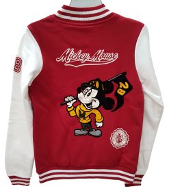 Disney Parks Mickey Mouse Red & White Baseball Sport Jacket - Small