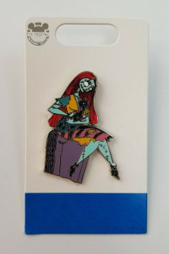 Disney Parks Nightmare Before Christmas Sally Black & Cat Pin Trading Badge