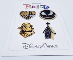 Disney Parks Patched Nightmare Before Christmas 4 x Embroidered Patches Fabric Patch