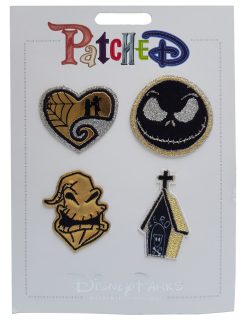 Disney Parks Patched Nightmare Before Christmas 4 x Embroidered Patches Fabric Patch