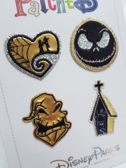 Disney Parks Patched Nightmare Before Christmas 4 x Embroidered Patches Fabric Patch