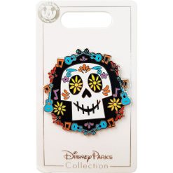 Disney Parks Pixar Coco Day Dead Sugar Skull Head Pin Trading Badge