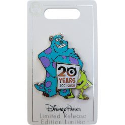 Disney Parks Pixar Monsters Inc 20th Anniversary Mike & Sulley Pin Trading Badge