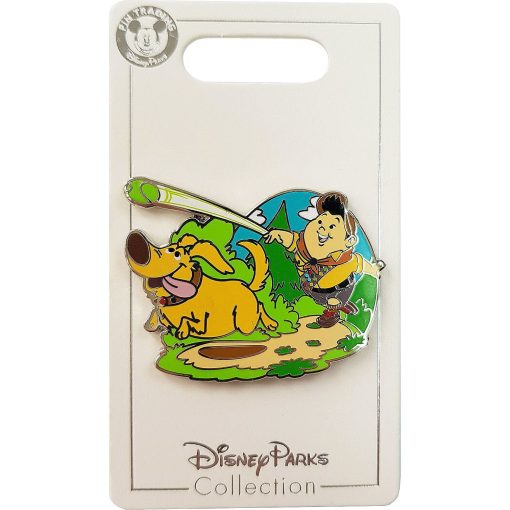 Disney Parks Pixar Up Russell & Dug Dog Fetch Pin Trading Badge