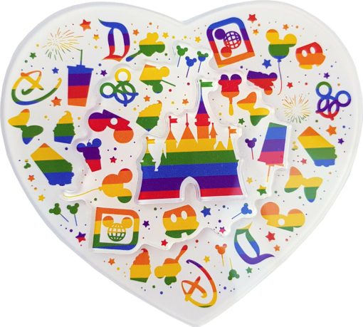 Disney Parks Rainbow Heart Snacks Fridge Magnet