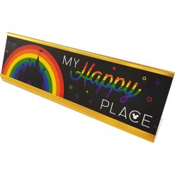 Disney Parks Rainbow Pride Happy Place Desk Name Plate