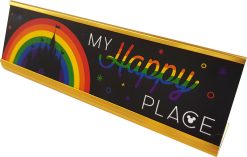 Disney Parks Rainbow Pride Happy Place Desk Name Plate