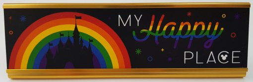 Disney Parks Rainbow Pride Happy Place Desk Name Plate