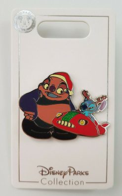 Disney Parks Stitch & Jumba Christmas Pin Trading Badge