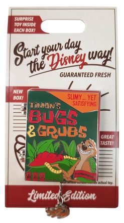 Disney Parks The Lion King Timon Bugs Grubs Cereal Box Pin Badge Limited