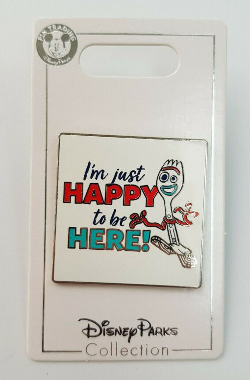 Disney Parks Toy Story Forky Just Happy To Be Here Pin Trading Badge