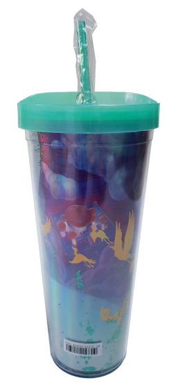 Disney Store Aladdin Princess Jasmine Plastic Tumbler With Straw And Brush