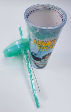 Disney Store Aladdin Princess Jasmine Plastic Tumbler With Straw And Brush