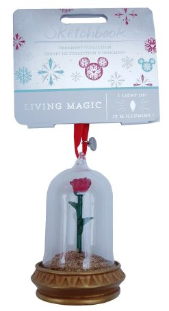 Disney Store Beauty & The Beast Light Up Rose Christmas Tree Decoration