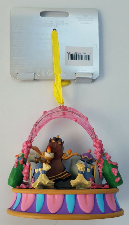 Disney Store Beauty & The Beast Lumiere & Cogsworth Singing Christmas Tree Decoration