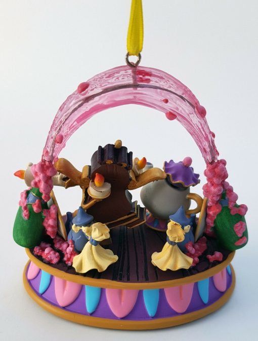 Disney Store Beauty & The Beast Lumiere & Cogsworth Singing Christmas Tree Decoration