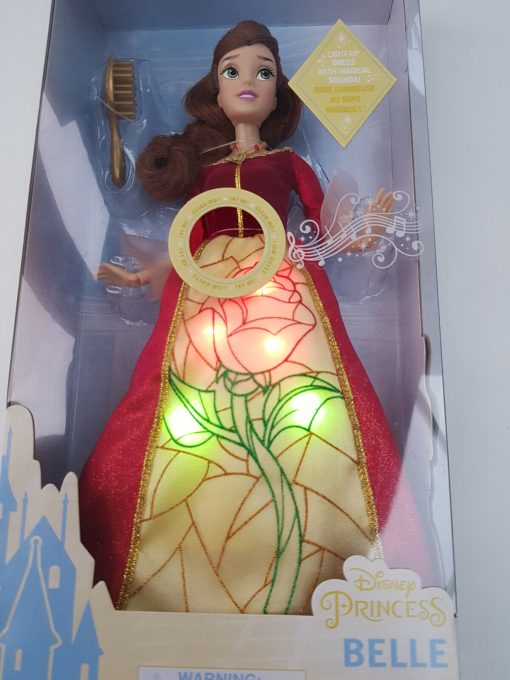 Disney Store Beauty & The Beast Princess Belle Premium Doll With Light Up Dress