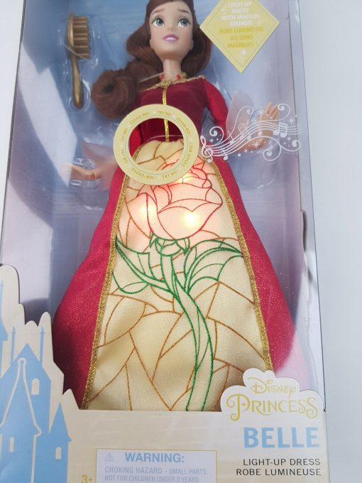 Disney Store Beauty & The Beast Princess Belle Premium Doll With Light Up Dress